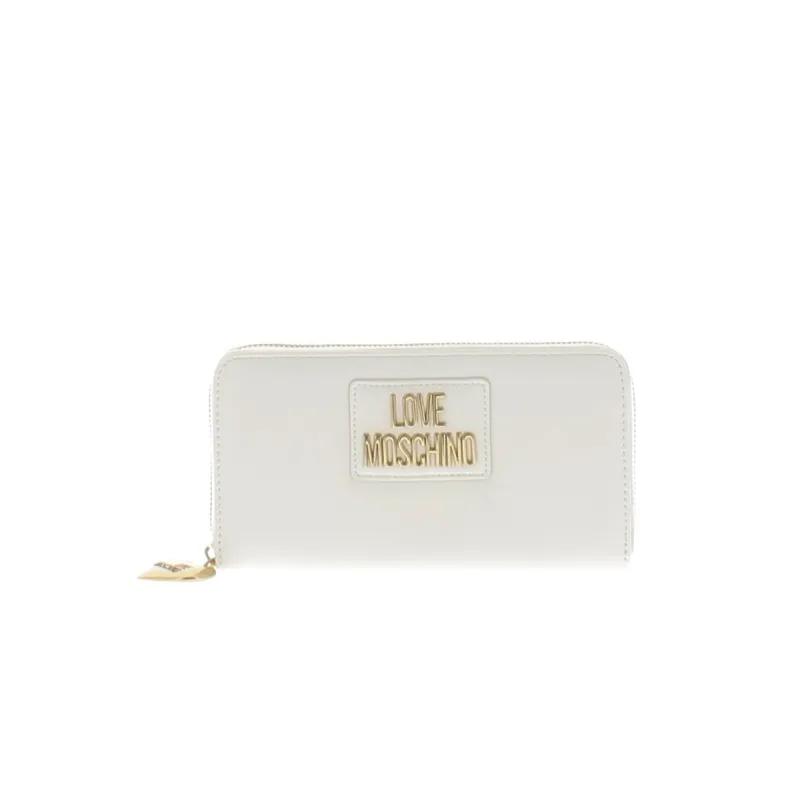 Love Moschino Portafoglio In Pelle Avorio, Design Elegante
