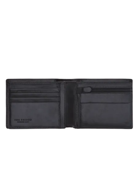 Portafogli uomo con tasca con zip per monete e finestra porta documenti The Bridge