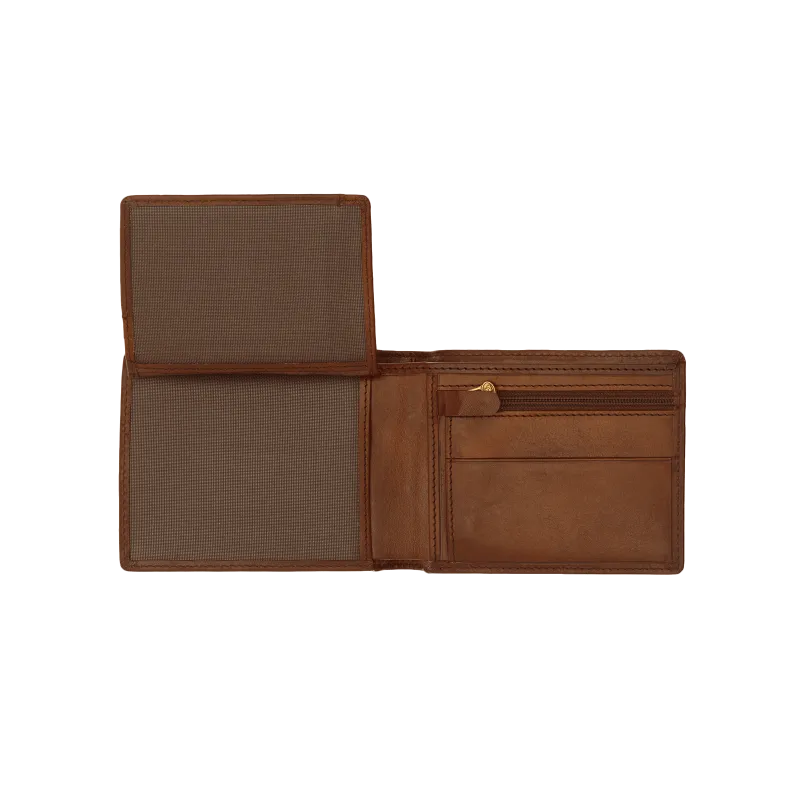 Men's wallet with zipped coin pocket and window ID pocket...