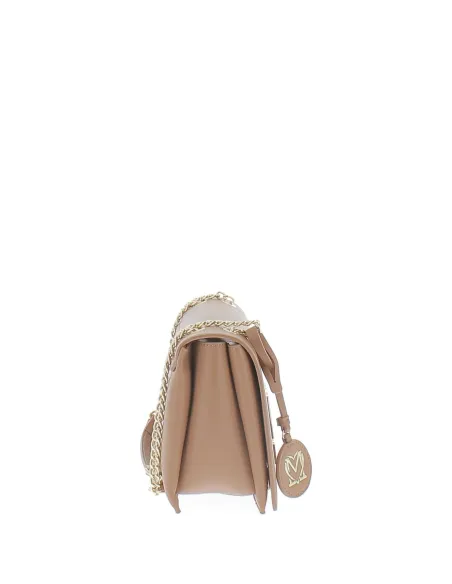 Women's bag with sliding chain shoulder strap light brown
