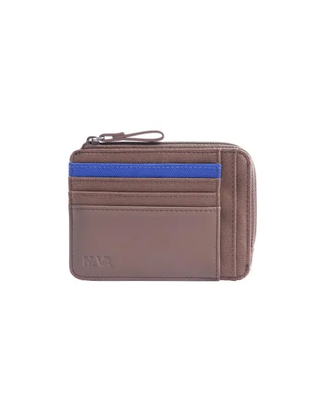 Bustina porta carte di credito Nava cacao/blue royal