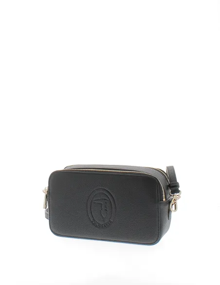Trussardi Iris Kleine Umhängetasche mit doppeltem Fach schwarz