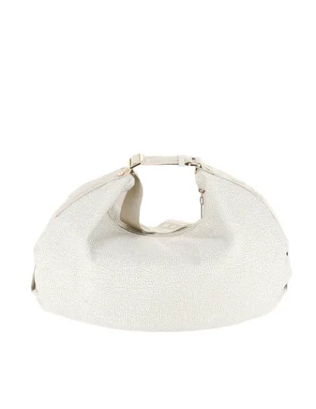Borbonese Recycled fabric shoulder bag white