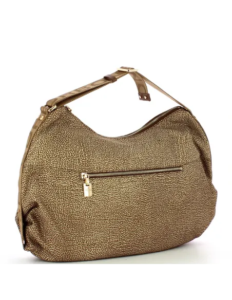 Borbonese Recycled fabric shoulder bag beige-brown