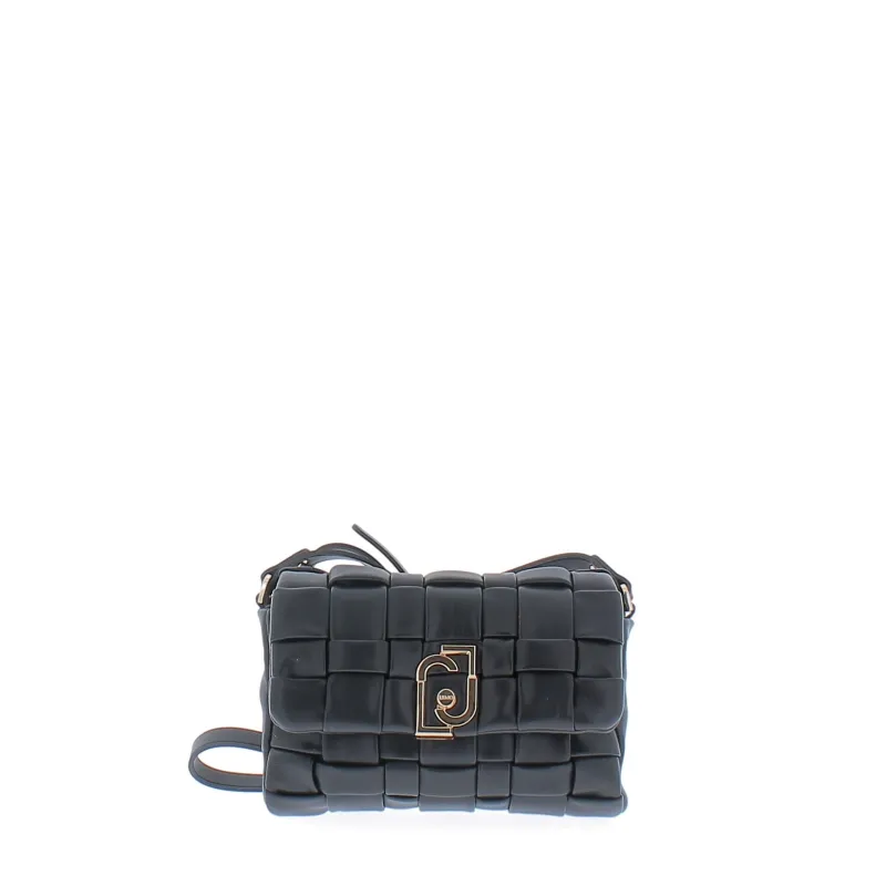 Borsa intrecciata con pattina Liu Jo nera