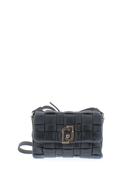 Borsa intrecciata con pattina Liu Jo nera