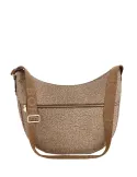 Borbonese Large women's shoulder bag in recycled fabric and leather
