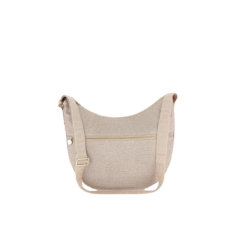 Borbonese Large women's shoulder bag in recycled fabric...