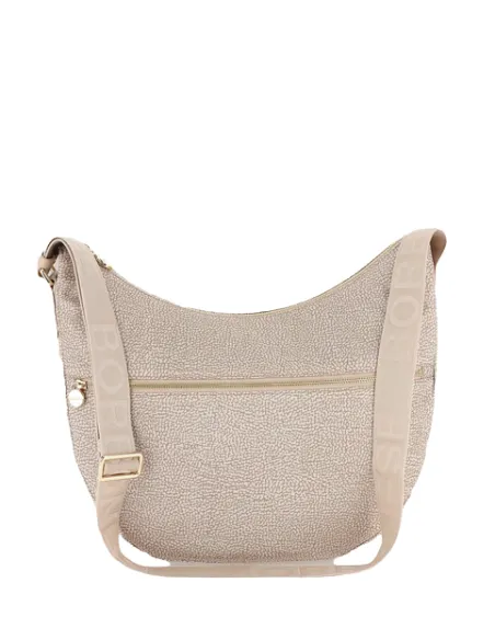 Borbonese Umhängetasche mit Fronttasche sand