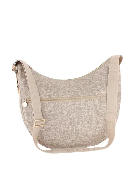 Borbonese Umhängetasche mit Fronttasche sand