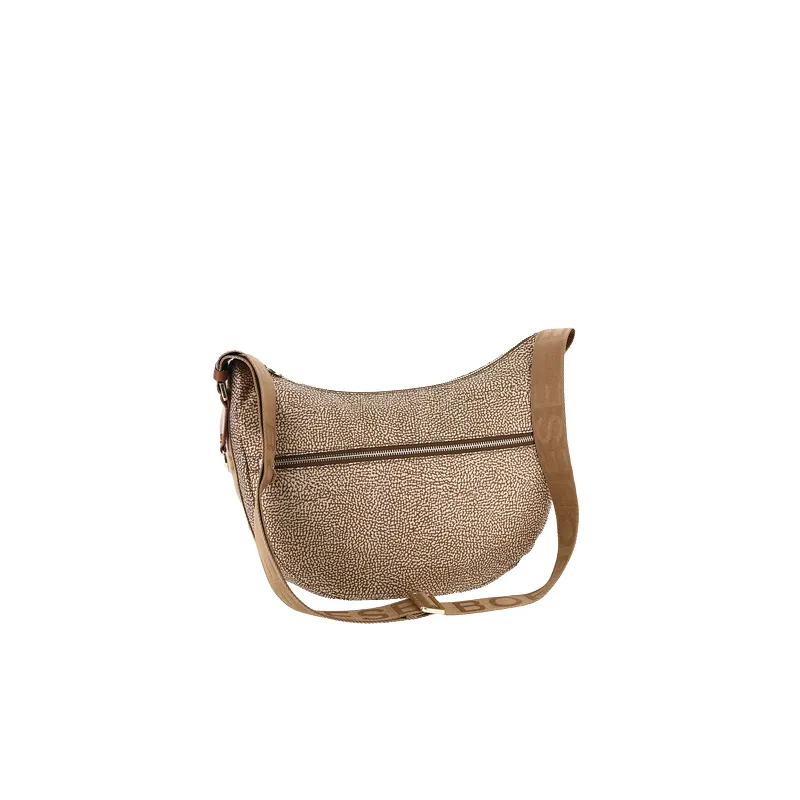 Mezza Luna media con tasca Borbonese Beige-Marrone 2