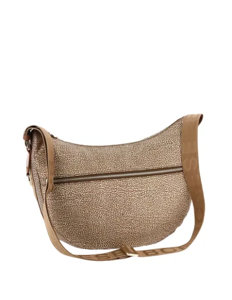 Borbonese Umhängetasche mit verstellbarem Schultergurt beige-braun