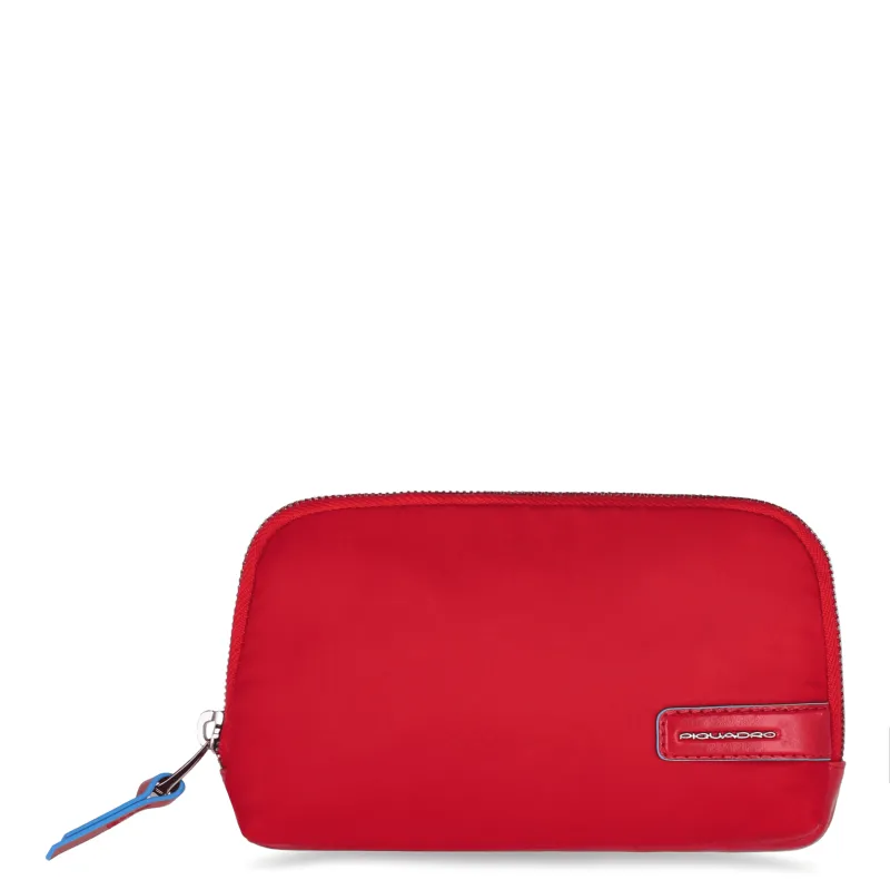 Pochette piccola in tessuto riciclato Piquadro rossa