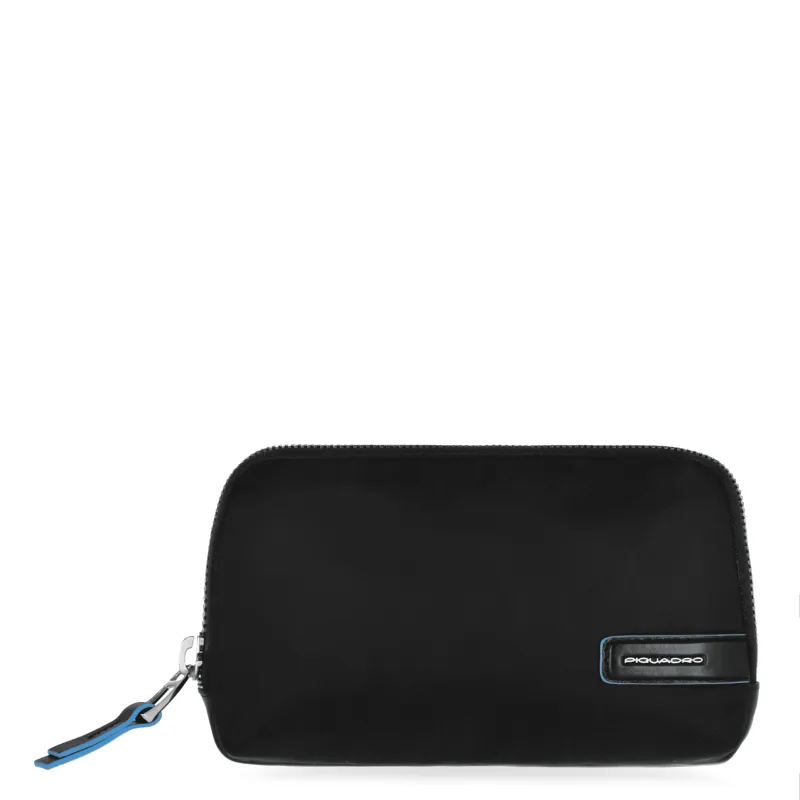 Piquadro Kleine clutch aus rezykliertem Stoff schwarz
