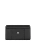 Zip-around women's wallet with four dividers black