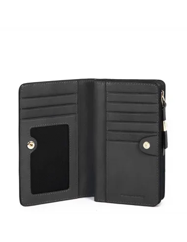 Zip-around women's wallet with four...