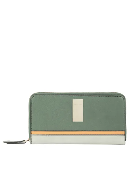 Piquadro Dafne zipped leather wallets green
