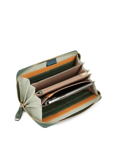 Piquadro Dafne zipped leather wallets green