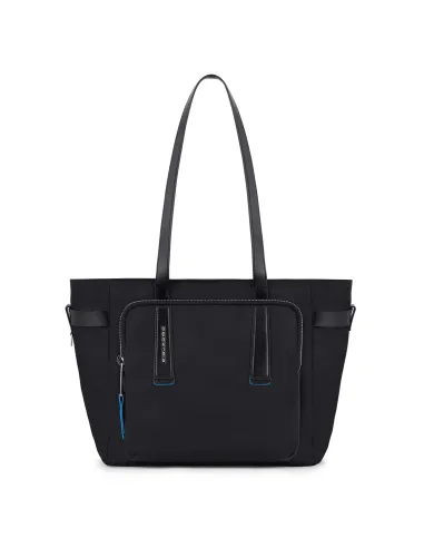 Piquadro Women's computer tote in recycled fabric black