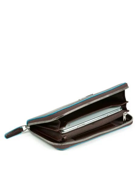 Clutch-Geldbörse für Damen Piquadro Blue Square Dunkelbraun