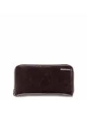 Women's Wallets with zip opening dark brown