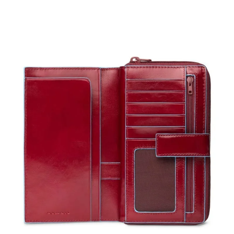 Portafogli donna grande Blue Square Piquadro rosso