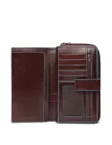 Piquadro Blue Square Women's leather wallet dark brown