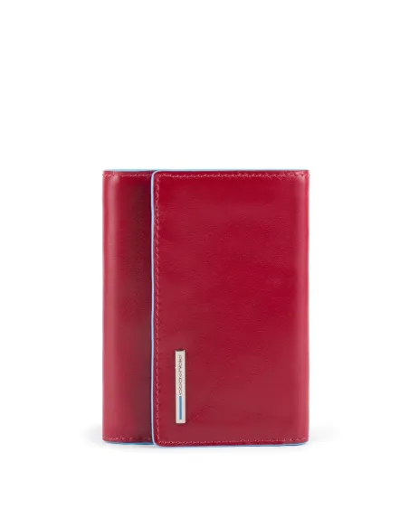 Piquadro Small size, women's wallet with rear money pocket red
