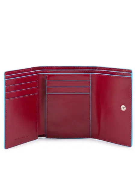Piquadro Small size, women's wallet with rear money pocket red
