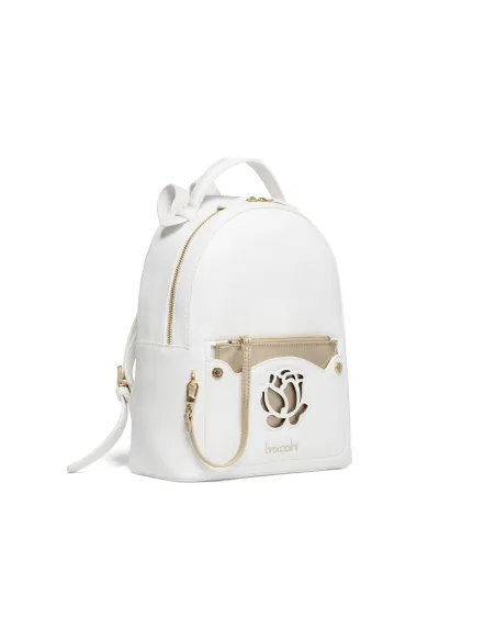 Braccialini Women's backpack with front pocket with removable pouch white