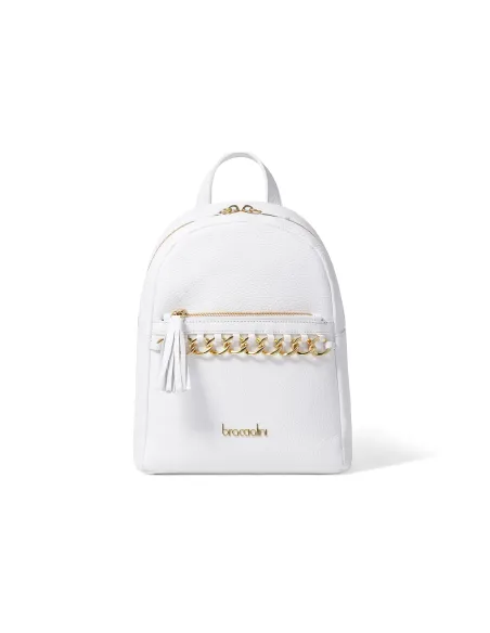 Braccialini Nora Ladies' leather backpack white