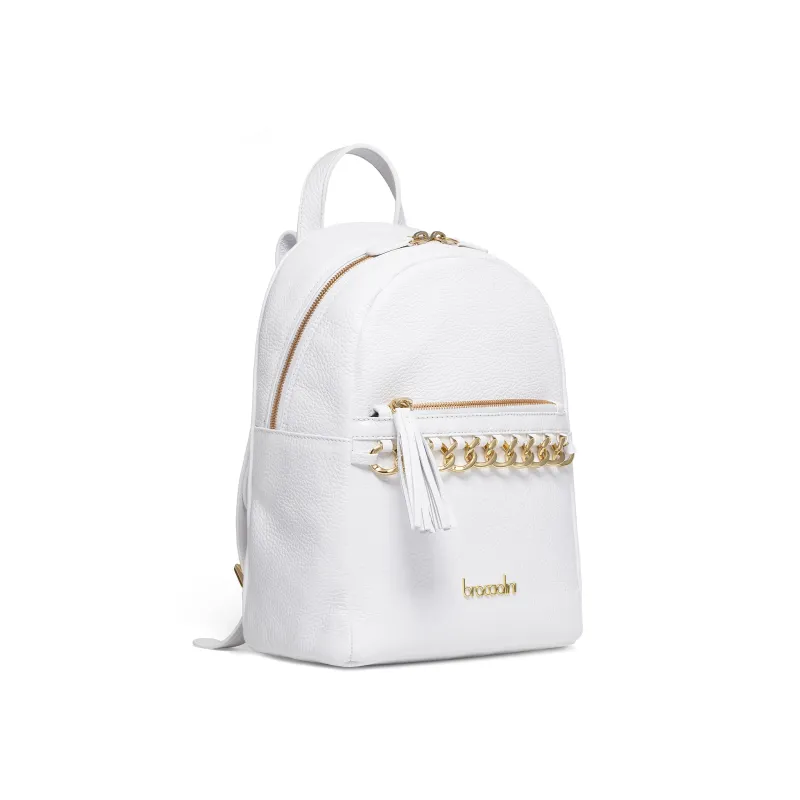 Braccialini Nora Ladies' leather backpack white 2