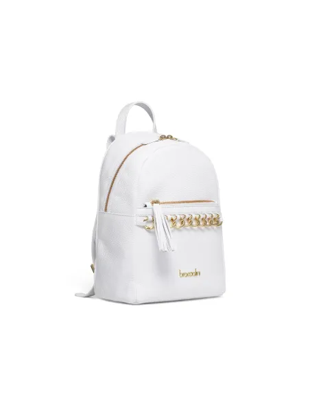 Braccialini Nora Leder-Rucksack für Frauen Weiß