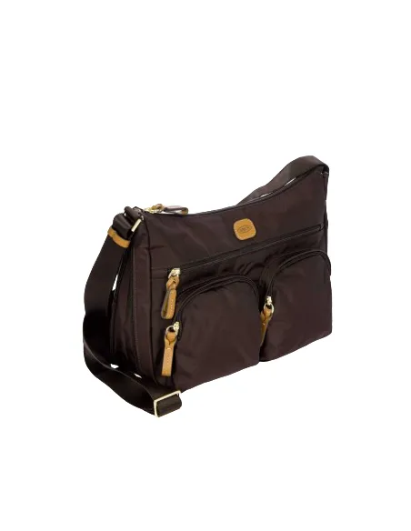 Brics Medium-sized shoulder bag with three zipped pockets dark brown