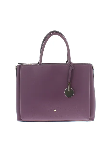 Two-handled Samsonite women's bag with three compartments grape wine
